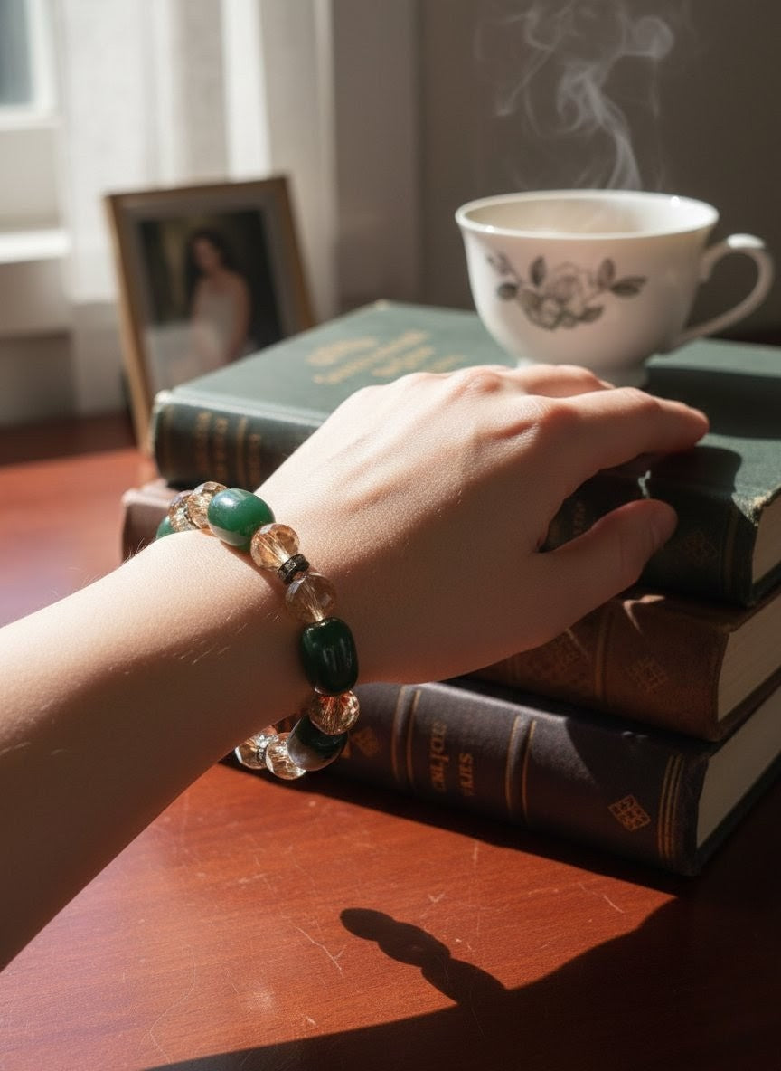 Green Agate Gemstone Bracelet